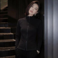 批发德绒双拉链立领上衣<b class='q'>开衫</b>女秋冬新款休闲保暖长袖时尚百搭打底外套