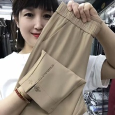 批发夏季新款高弹力九分直角<b class='q'>裤</b>烫钻洋气<b class='q'>百搭</b>显瘦甜美小众正<b class='q'>装</b>休闲<b class='q'>裤</b>子