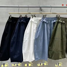 批发档口上新 2026年春夏女装<b class='q'>休闲</b>阔腿<b class='q'>短裤</b>松紧腰抽绳荷叶边五分裤