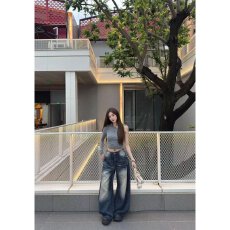 批发档口上新 2026年秋季低腰阔腿牛仔<b class='q'>裤</b>做旧水洗显瘦显高时尚<b class='q'>百搭</b>