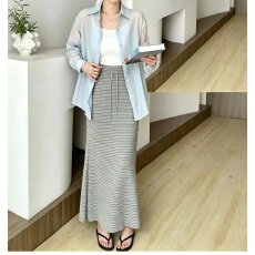 批发档口上新 2026夏季新款女装三件套防晒衬衫条纹<b class='q'>半身裙</b>套装休闲风