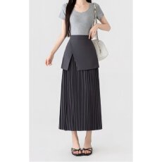 批发档口上新 2026年夏季女装两件套圆领短袖T恤高腰百褶<b class='q'>裙</b>时尚套装