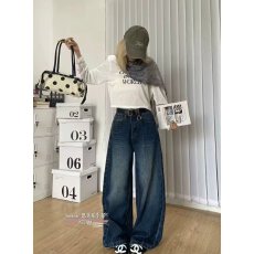 批发档口上新 2026年秋季新款高腰直筒阔腿牛仔裤<b class='q'>女</b>宽松显瘦百搭<b class='q'>长裤</b>