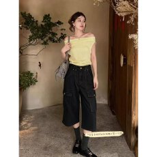 批发档口上新 2026年秋季新款<b class='q'>女</b>装高腰直筒宽松工装八分裤休闲裤