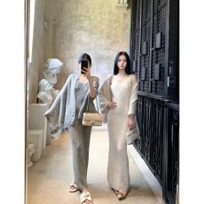 批发档口上新2026年春季新款女装针织吊带<b class='q'>连衣裙</b>开衫套装蕾丝边慵懒风