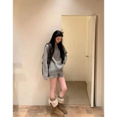 批发档口上新 2026年秋季新款女装针织套装毛衣上衣<b class='q'>短裤</b>两件套