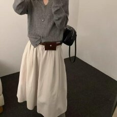 批发档口上新 2026年季节女装高腰A字伞裙半身裙松紧腰<b class='q'>百搭</b>七分裙