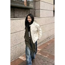 批发档口上新 2026年春秋新款女装宽松立领工装风牛仔外套夹克上衣