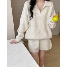 批发档口上新 2026年春秋新款女<b class='q'>装</b>华夫格针织套<b class='q'>装</b>长袖上衣短<b class='q'>裤</b>休闲