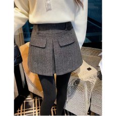 批发档口上新 2026年秋冬新款女装高腰A字短裤裤裙粗花呢阔腿裤百搭