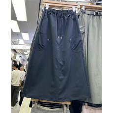 批发档口上新 2026年新款女装工装风松紧腰抽绳半身长裙A字直筒<b class='q'>百搭</b>