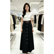 批发档口上新 2026年夏季新款高腰A字大摆牛仔<b class='q'>半身裙</b>女长裙显瘦百搭