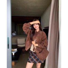 批发档口上新 2026年春秋新款女装复古立领宽松夹克外套休闲百搭