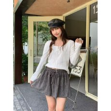 档口上新 2026年秋季新款女装高腰A字蛋糕裙短裙松紧腰抽绳百搭