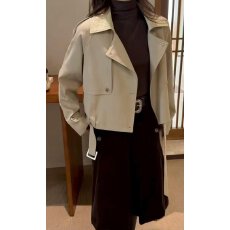 批发档口上新 2026年秋季新款女短款宽松落肩大翻领夹克外套<b class='q'>通勤</b>百搭
