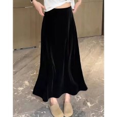 批发档口上新 2026年<b class='q'>春</b>季新款复古高腰A字大摆长款半身裙女装垂感伞裙