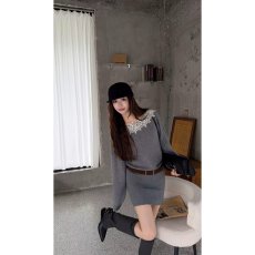 批发档口上新2026年春秋新款女装针织套装上衣短裙两件套蕾丝边温柔风