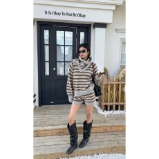 批发档口上新 2026年秋季新款女<b class='q'>装</b>针织套<b class='q'>装</b>长袖上衣短<b class='q'>裤</b>休闲两件套