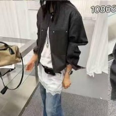 批发档口上新2026年秋季新款女装复古短款立领按扣长袖格纹拼接<b class='q'>外套</b>