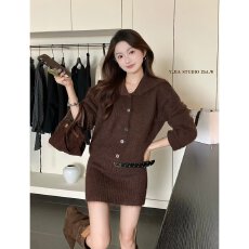 批发档口上新 2026年秋季新款女装连帽针织<b class='q'>连衣裙</b>短款毛衣裙子