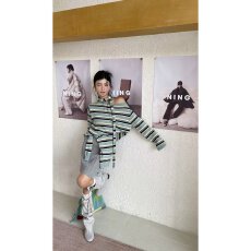 批发档口上新 2026年春季新款女装针织毛衣套装<b class='q'>条纹</b>上衣<b class='q'>半身裙</b>两件套