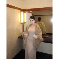 批发档口上新 2026年春秋季女装针织<b class='q'>连衣裙</b>套装披肩毛绒边流苏两件套