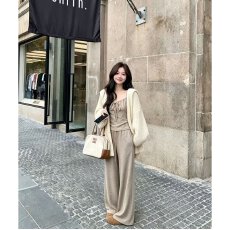 批发档口上新 2026年春秋季女<b class='q'>装</b>针织开衫吊带阔腿长<b class='q'>裤</b>三件套宽松百搭