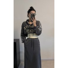 批发档口上新 2026年春秋季<b class='q'>女</b>装休闲运动<b class='q'>套装</b>连帽短款<b class='q'>卫衣</b>半身裙