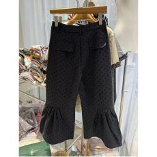 批发档口上新 2026年秋季新款女装高腰直筒阔腿<b class='q'>裤</b><b class='q'>波点</b>印花拼接长<b class='q'>裤</b>
