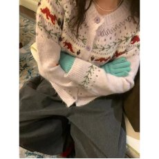 批发档口上新 2026年秋冬新款女装复古提花针织开衫圆领<b class='q'>长袖</b>毛衣<b class='q'>外套</b>