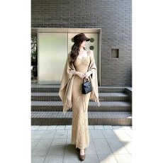 批发档口上新 2026年夏季新款女装蕾丝吊带连衣<b class='q'>裙</b>针织流苏披肩两件套