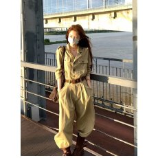 批发档口上新 2026年秋季新款女装工装<b class='q'>连体</b><b class='q'>裤</b>宽松直筒阔腿翻领长袖