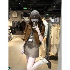 批发档口上新 2026年秋季女装复古千鸟格无袖连衣裙短款外套两件套