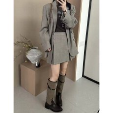 批发档口上新 2026年秋季新款女装复古通勤<b class='q'>西装</b>外套半身裙两件套