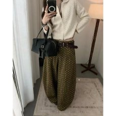 批发档口上新 2026年<b class='q'>春</b>秋新款女装高腰波点阔腿长裤宽松休闲裤数据款