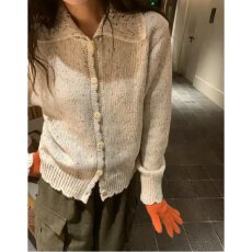 批发档口上新 2026年春秋新款女装翻领镂空钩花针织开衫宽松<b class='q'>短款</b><b class='q'>毛衣</b>