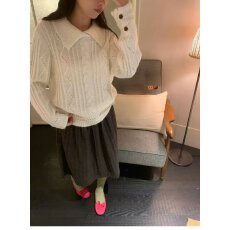批发档口上新 2026年春季新款女装宽松落肩翻领麻花针织<b class='q'>毛衣</b><b class='q'>短款</b>套头