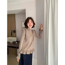 批发档口上新 2026年春秋新款女装波点半<b class='q'>高领</b>长袖<b class='q'>打底衫</b>修身套头上衣