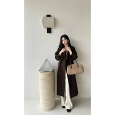 批发档口上新2026年<b class='q'>秋</b>季新款女装长款风衣外套翻领双排扣腰带收腰百搭