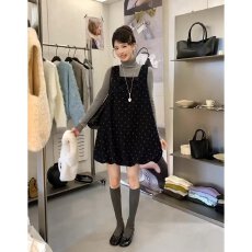批发档口上新 2026年春秋新款女装藏青波点方领<b class='q'>无袖</b>背心<b class='q'>连衣裙</b>A字裙