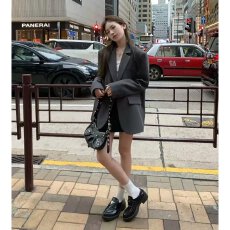 批发档口上新 2026年春秋新款<b class='q'>女</b>装宽松落肩<b class='q'>西装</b>外套中<b class='q'>长款</b>翻领