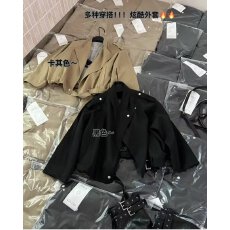 批发档口上新 2026年春秋季新款女装宽松落肩短款外套翻领长袖夹克