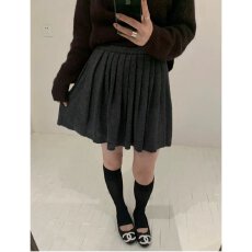 批发档口上新 2026年秋冬新款高腰百褶针织短<b class='q'>裙</b>女装A<b class='q'>字</b><b class='q'>裙</b>显瘦百搭