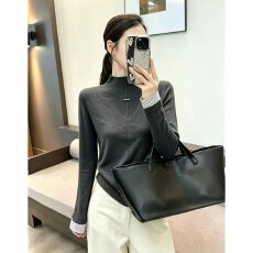 批发档口上新 2026年秋季新款女装半高领修身针织衫长袖打底毛衣