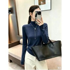 批发档口上新 2026年秋季新款女装半高领长袖修身针织<b class='q'>打底衫</b>薄款毛衣