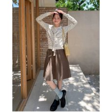 批发档口上新 2026年春季新款女装蕾丝拼接条纹针织<b class='q'>开衫</b><b class='q'>短款</b>长袖毛衣