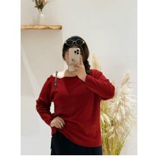 批发档口上新 2026年秋季新款女装斜肩皮带扣针织毛衣宽松长袖套头