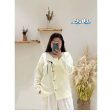 批发档口上新 2026年春秋新款女士四平月亮木扣花边开衫V领针织外套