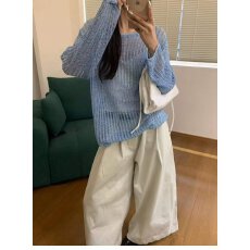 批发档口上新 2026年夏季新款女装长袖镂空针织罩衫宽松慵懒风