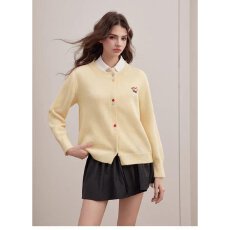 批发档口上新 2026年春秋新款<b class='q'>女装</b>学院风针织开衫毛衣<b class='q'>外套</b>圆领长袖